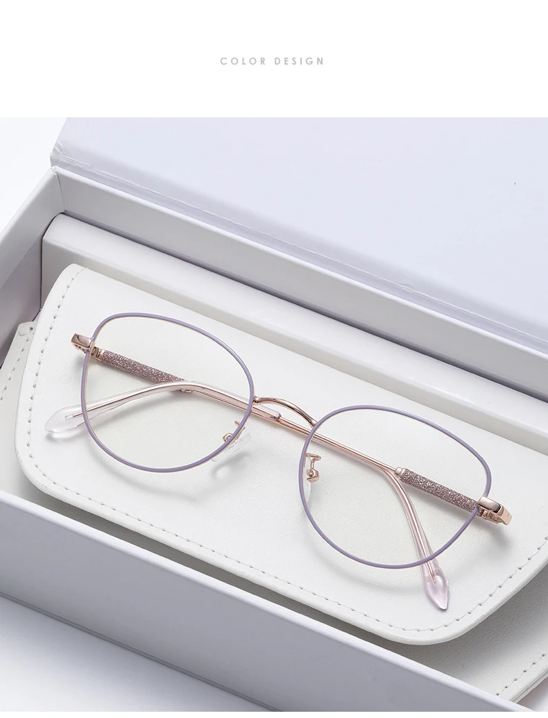 2025 Neue Mode-Cat-Eye-Brille, beliebt, ohne Gesicht, Brillengestell, licht verfärbte Myopie-Brille 050 – Detail 13