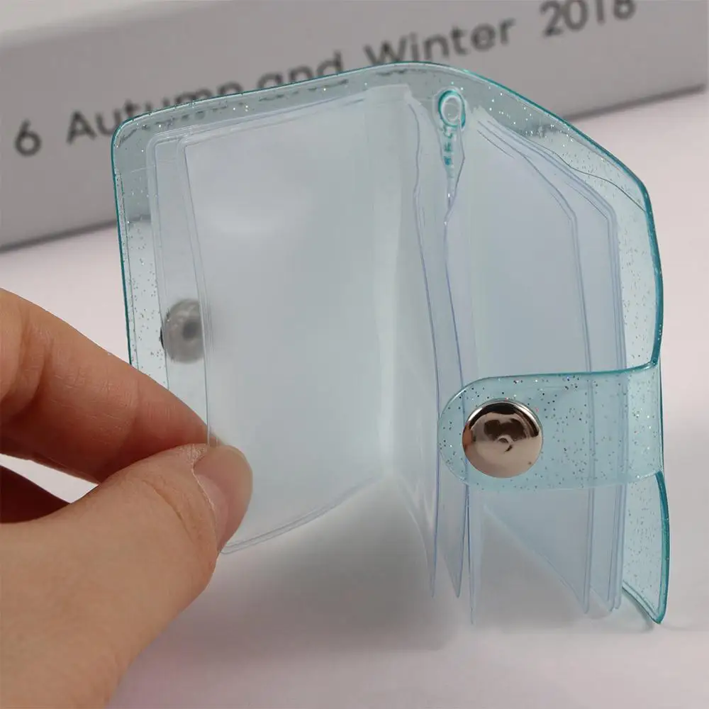Photography Jelly Color 16 Pockets 2 Inch Card Stock Binders Albums Mini Photo Album Photos Holder Keychain Photo Card Holder