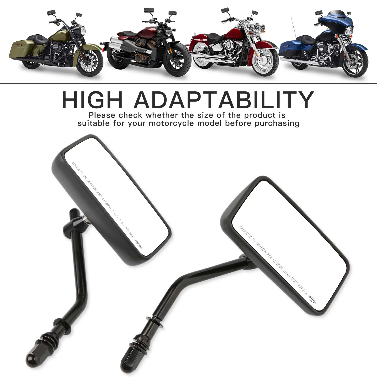 Black Chrome Rearview Mirror For Harley Sportster 883 1200 Iron 883