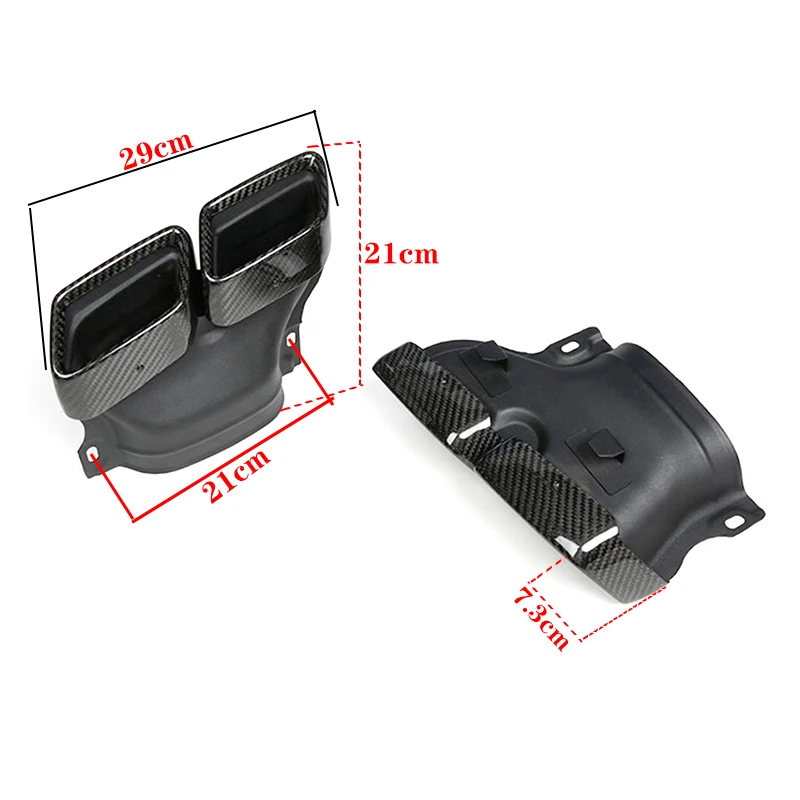 2014  2018 메르세데스 C 클래스 W205 배기관 업그레이드 탄소 섬유 무광택/광택 AMG C63 머플러 팁 노즐