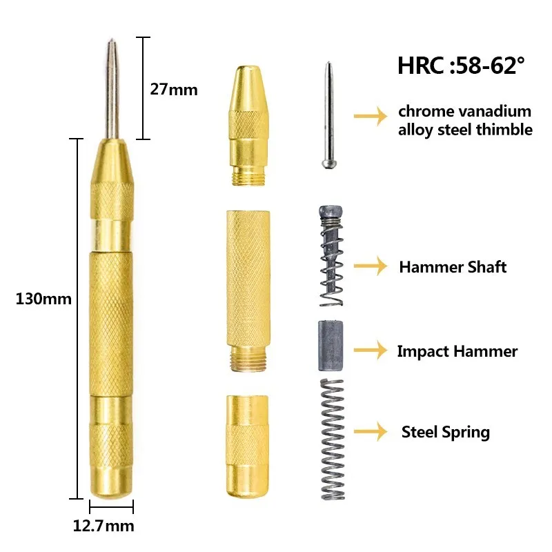 XCAN Step Drill Bit 3pcs 4-12/20/32mm with 1pc Automatic Center Punch Wood Metal Hole Drilling Tool Cutter HSS Drill Bit