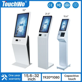 TouchWo 15.6/21.5/32 inch Self Service Payment Kiosk Machine Touchscreen Ticket/Queue/Ordering/Information Kiosk