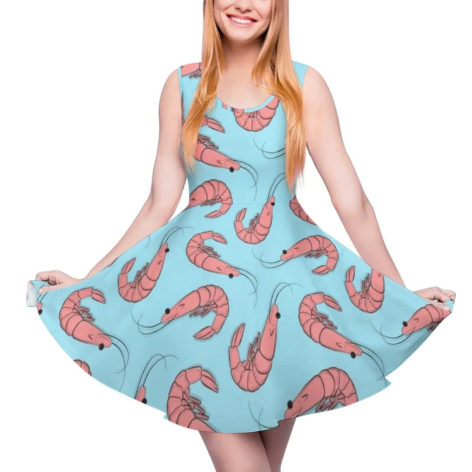 

Shrimps Round Neck Dress womens clothing Women's summer long dress Party dresses wedding dresses for parties