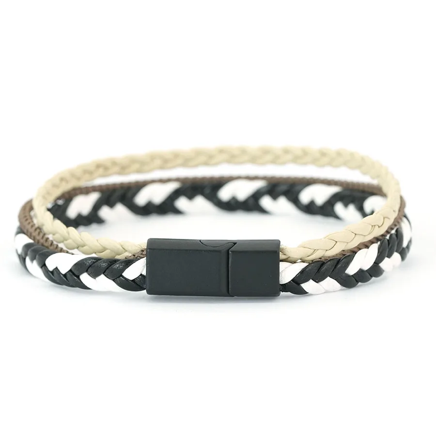 Handmade Braided Leather Men Bracelet