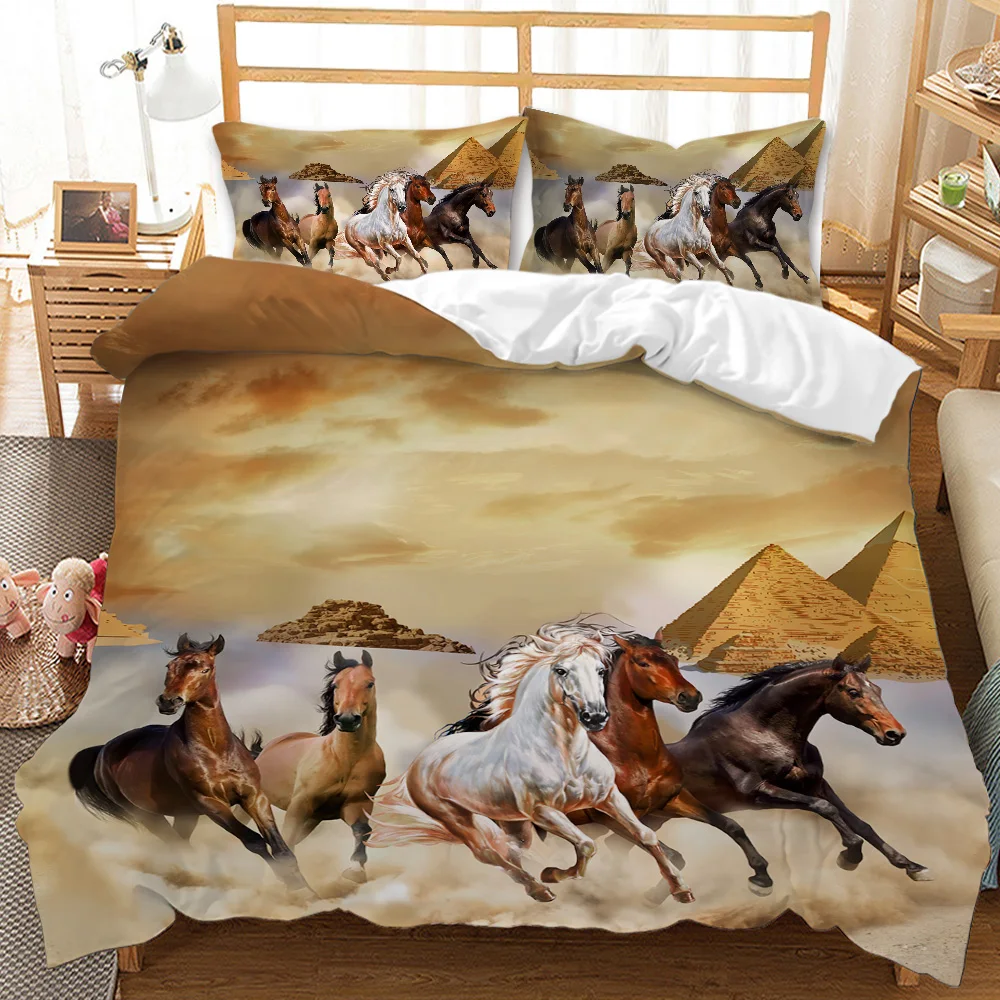 Cavalo Conjunto Capa De Edredão Um Grupo De Cavalos Marrons Correndo Jogo  Cama 3d Animal Cavalo Selvagem Rainha Rei Tamanho Poliéster Colcha Capa -  Conjunto De Roupa De Cama - AliExpress