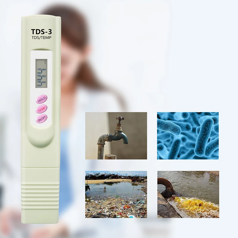 Handheld TDS Digital Water Tester Water Test Pen Quality Analysis Meter Purity Check 0-9999 Ppm Measurement