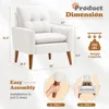 Mid Century Accent Chair, Fabric Modern Reading Living Room Chair, Fluffy Comfy Armchair Small Sofa Chair with Wood Legs 2