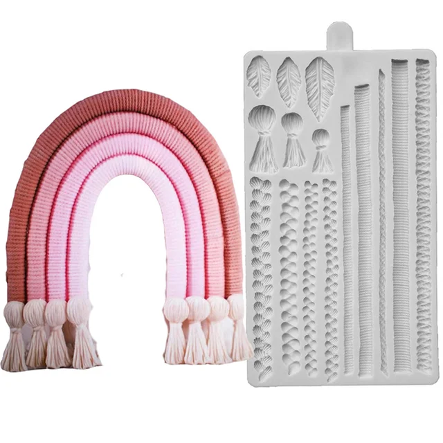 Hemp Rope Macrame Silicone Mold Fondant Cakes Border Decorating Gumpaste Mould Sugarcraft Chocolate Clay Molds Baking Tools