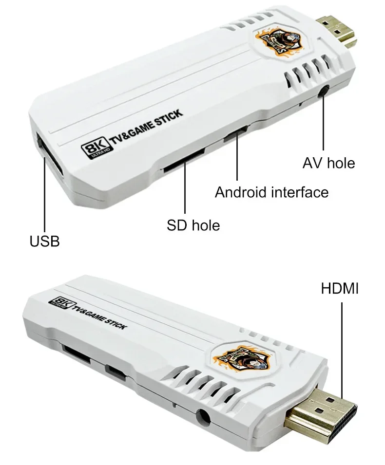 NEW K8 pro Professional Video Game Console Stick H313 Quad Core Chipset TV Box and Gaming Dual System 40000 + Built-in Games