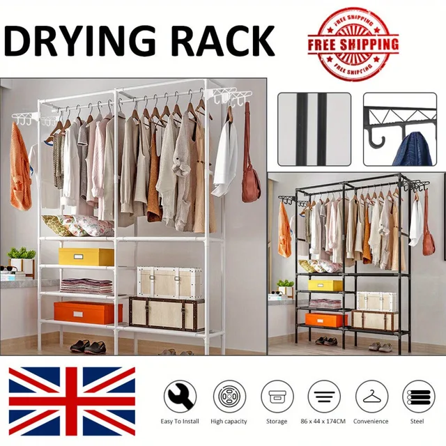 Heavy Duty Clothes Rail Hanging Rack Garment Display Stand Storage Shelf - Image 4