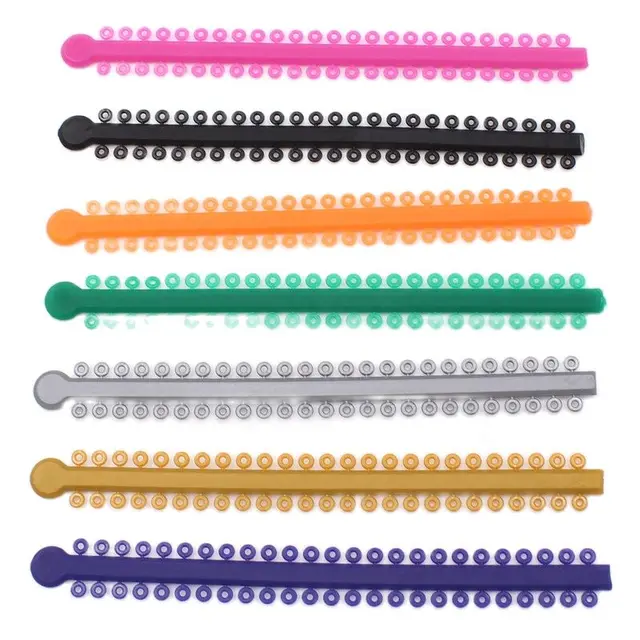 1000Ties/20 Sticks Dental Orthodontic Elastic Ligature Ties 23 Colors Bands for Brackets Braces Orthodontics Treatment