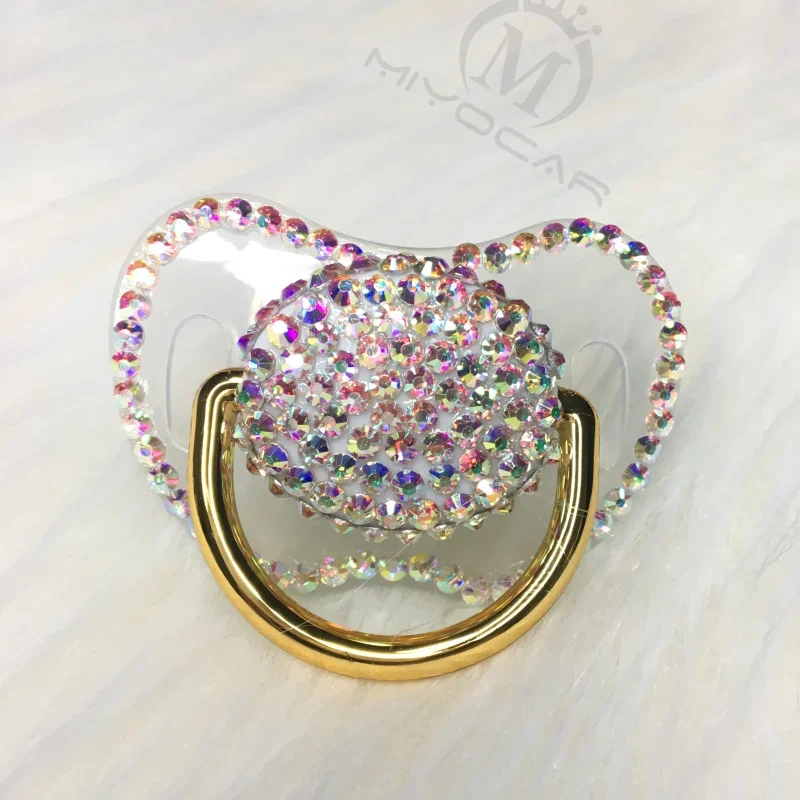 Silicone Pacifier MIYOCAR handmade rhinestone pacifier queen and King style dummy ideal gift baby
