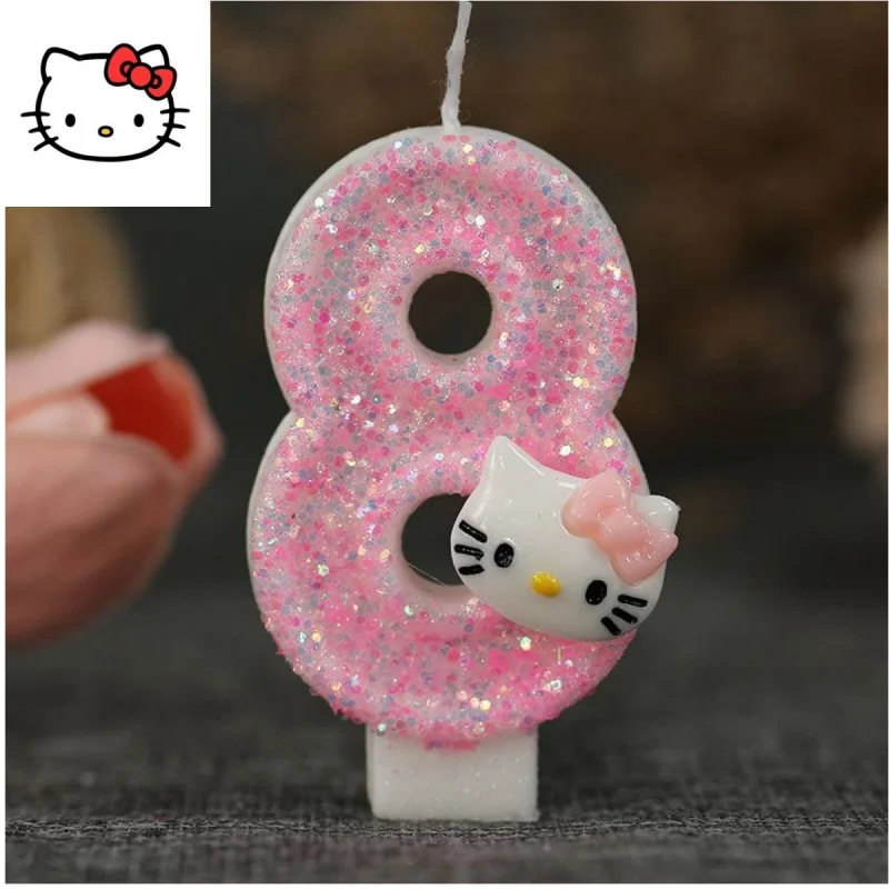 

hello kitty digital candle pink cat my melody cute KT cat little girl birthday cake holiday dress anime cartoon birthday gift