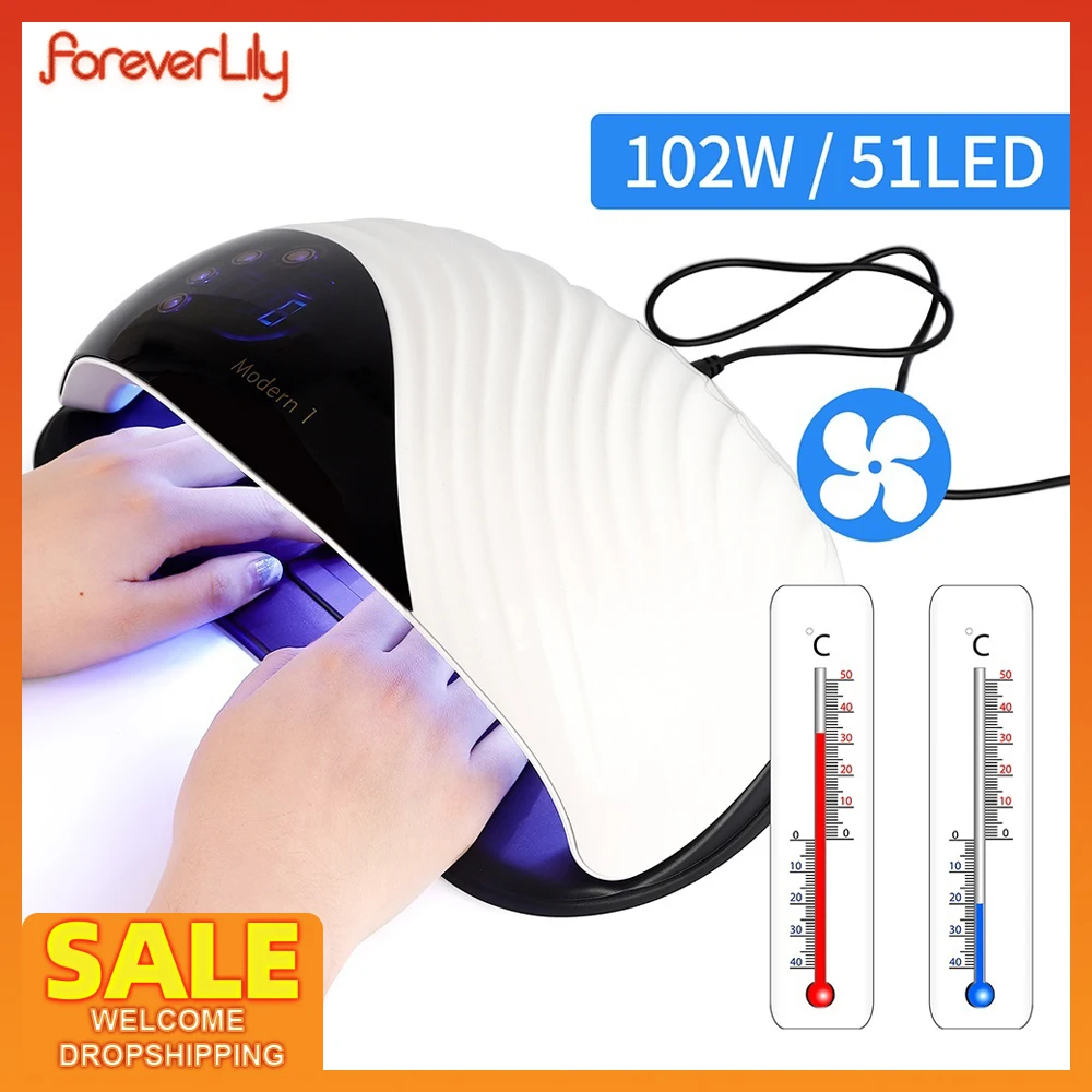 

102W Smart Sensor UV LED Nail Dryer Lamp Adjustable Fan Fast Drying Nail Gel Polish ICE Curing Lamp Manicure Pedicure Machine