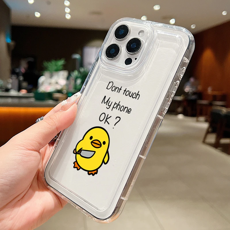 Cute Small Duck Cartoon Soft Case Cover - Fun and Stylish Phone Protection