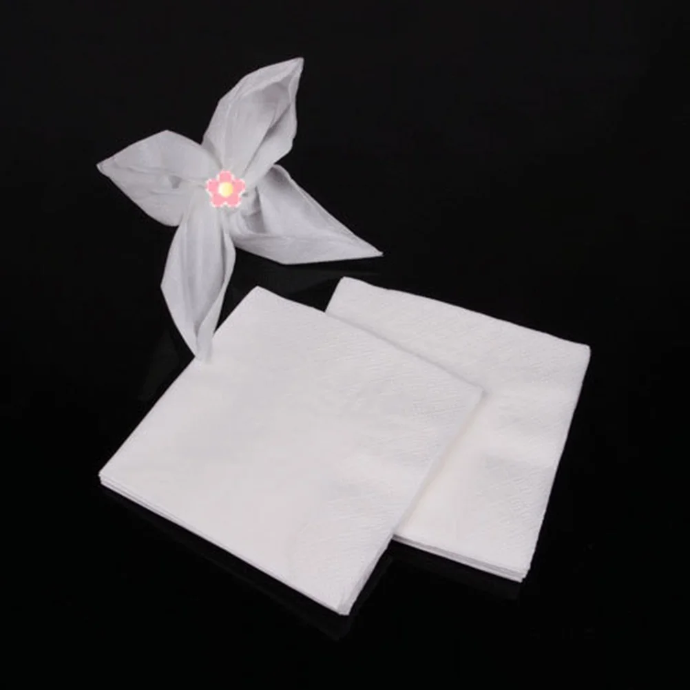 300 Sheets White Dinner Napkins Square Napkin Tissue 2-Ply Black Napkins Paper Lots Party Supplies Hotel paper napkins