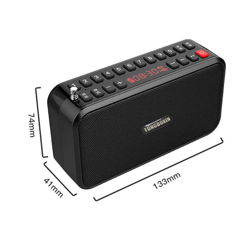 Mini Hi-Fi Bluetooth 5.0 Speaker FM Radio TFUSB Player Hands-Free Call Fuction Support 3.5mm Earphone And Two 18650 Battery