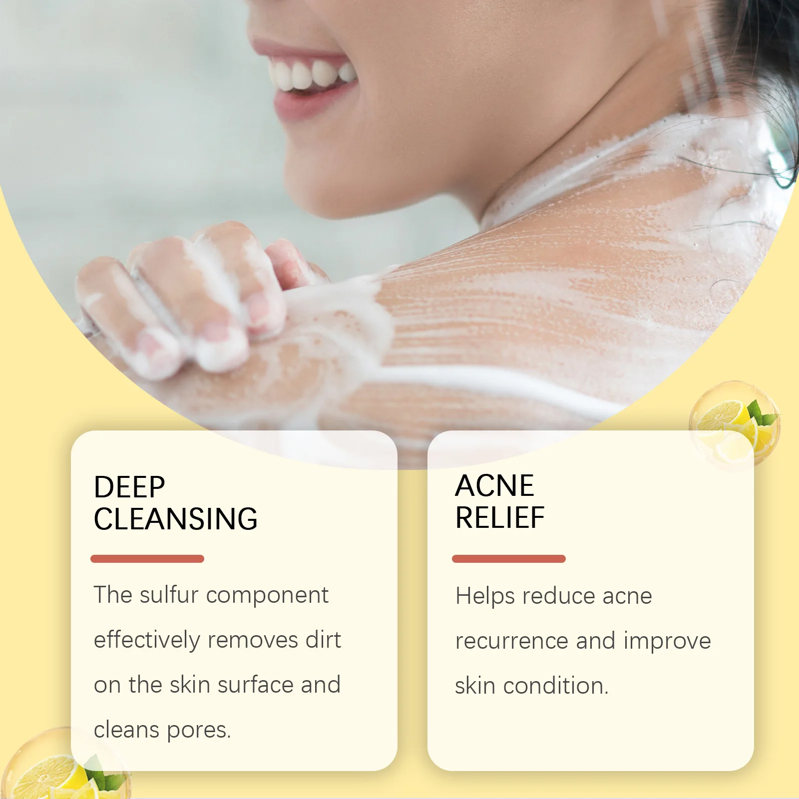 EELHOE Sulfur Cleaning Body Washes Shower Gel Deep Cleaning Moisturizing Smooth Lasting Fragrance Body Cleansing Bath Products