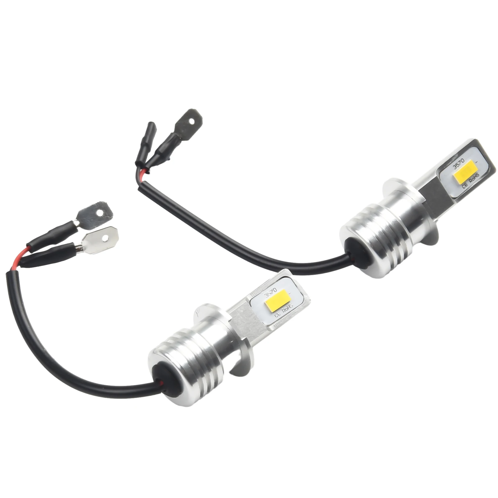H3 LED 안개등 전구, 매우 밝은 노란색 주간 주행등, 12V-24V 안개등, 80W, 3000K, 2000LM, 2 개