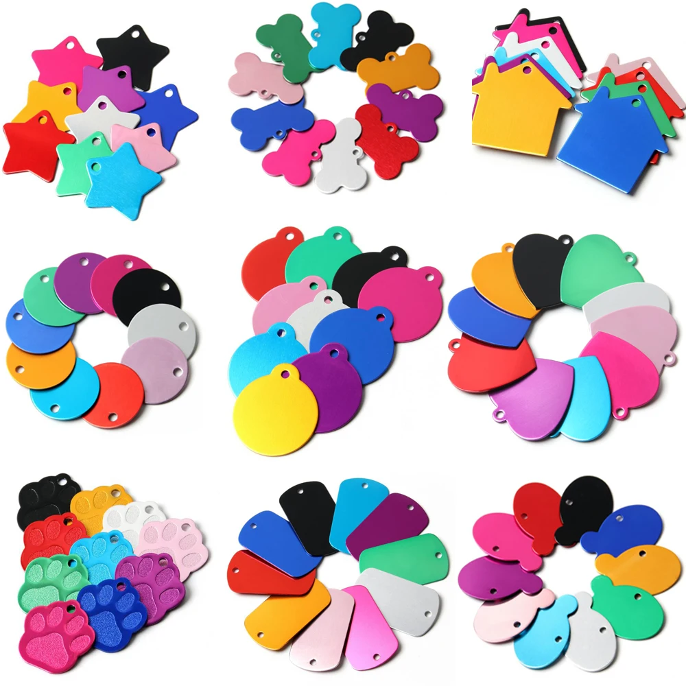 

100PCS Aluminum Customized Bone Dog Tags For Small Dog Pet Name ID Tags Number Dogs Pets Collar Accessories Pet Supplies For Dog