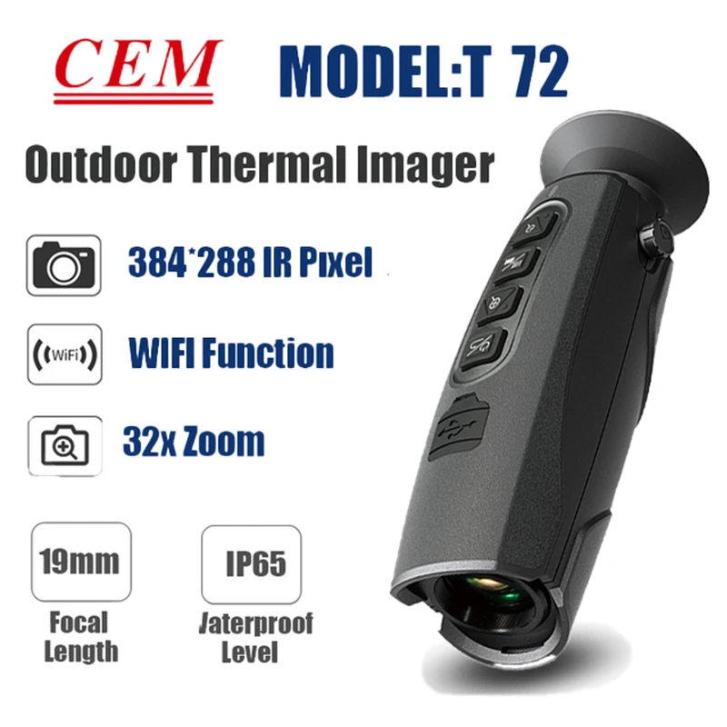 Cem T72 Monocular Outdoor Thermal Imager Night Vision For Hunting 50hz