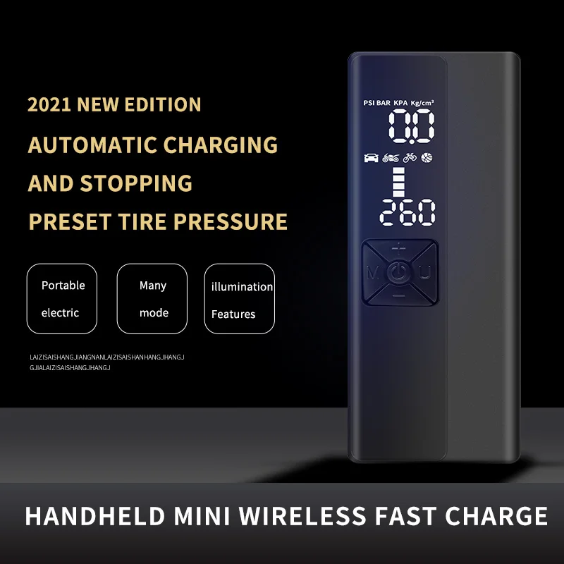 5000mAH Car Air Compressor 12V 150PSI Electric Wireless Portable Tire Inflator Pump for Motorcycle Bicycle Car Tyre Balls