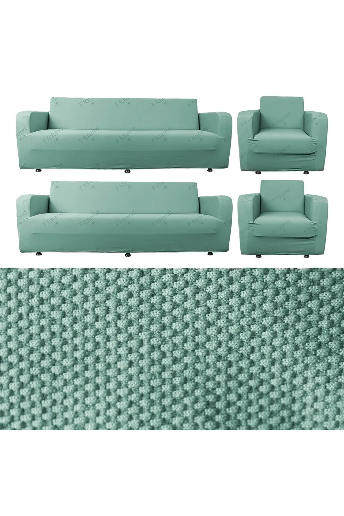 

Elastic Sofa Cover Maxi Suit Seat Sofa Cover Set Set 3 + 3 1 1 Cotton-Polyester 80x125 Blue 180 230