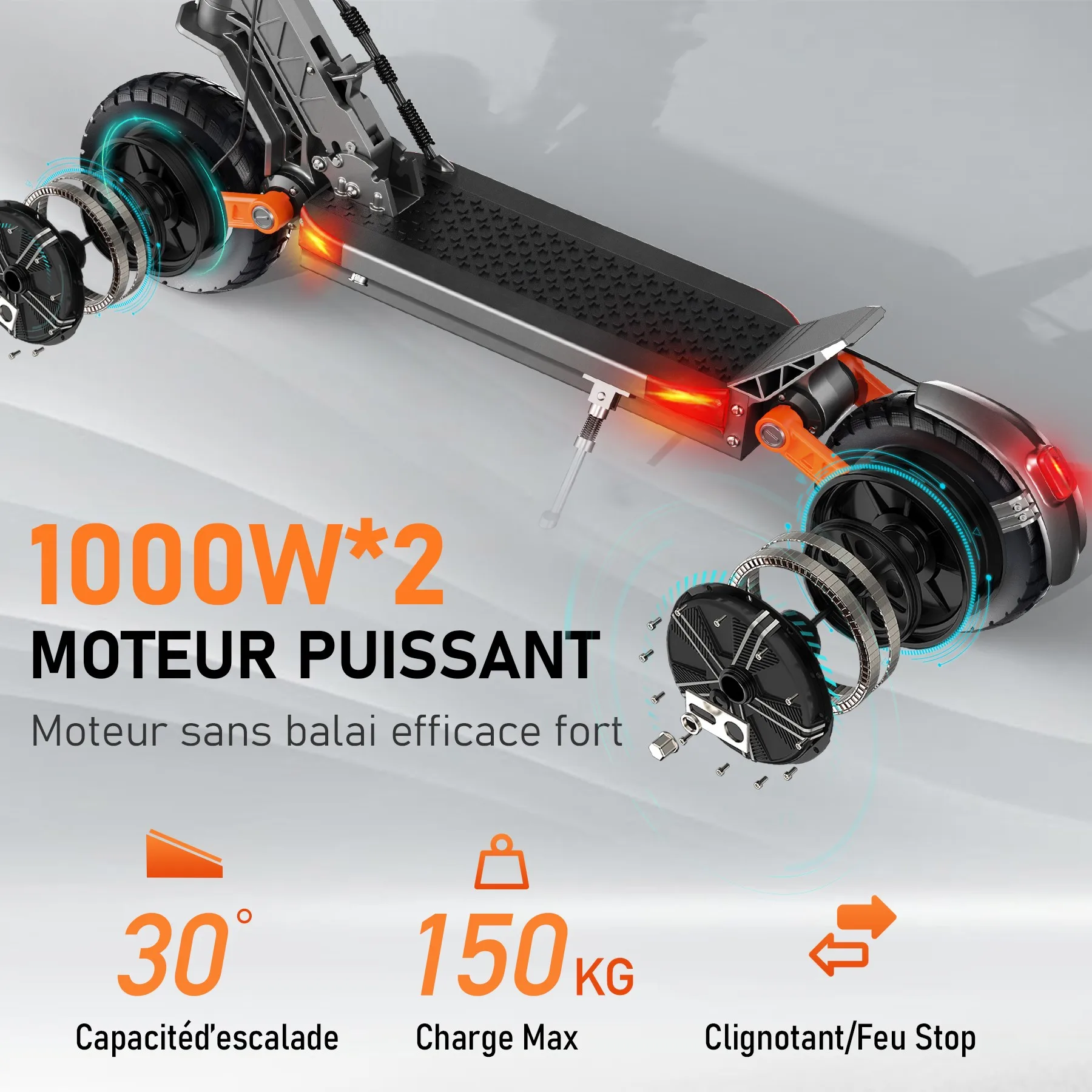 Scooter elettrici per adulti S10S, scooter elettrici, anteriore e posteriore, scooter elettrici 60V 18Ah gamma 85KM - immagine 3