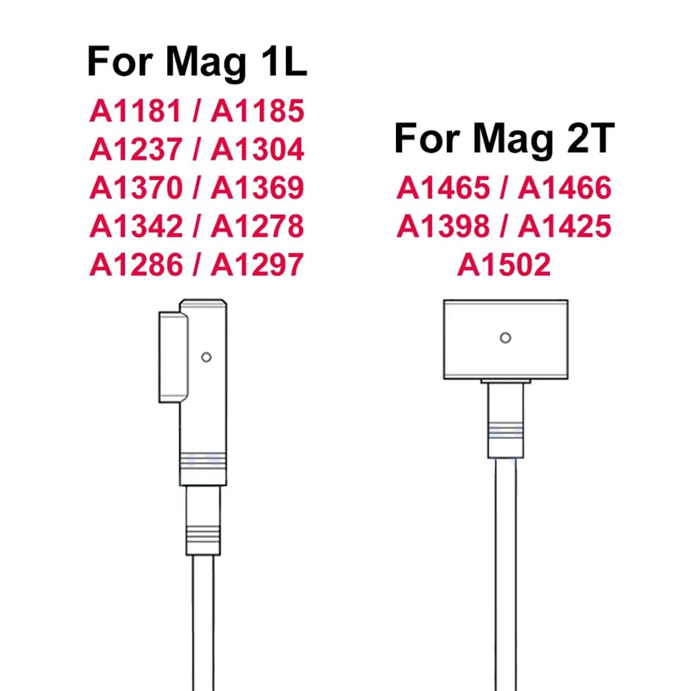 High-Quality DC Power Cord for Magnetic Adapter Charging - 1 Piece, 45W/60W/85W, Magsafe-Compatible Replacement Cable