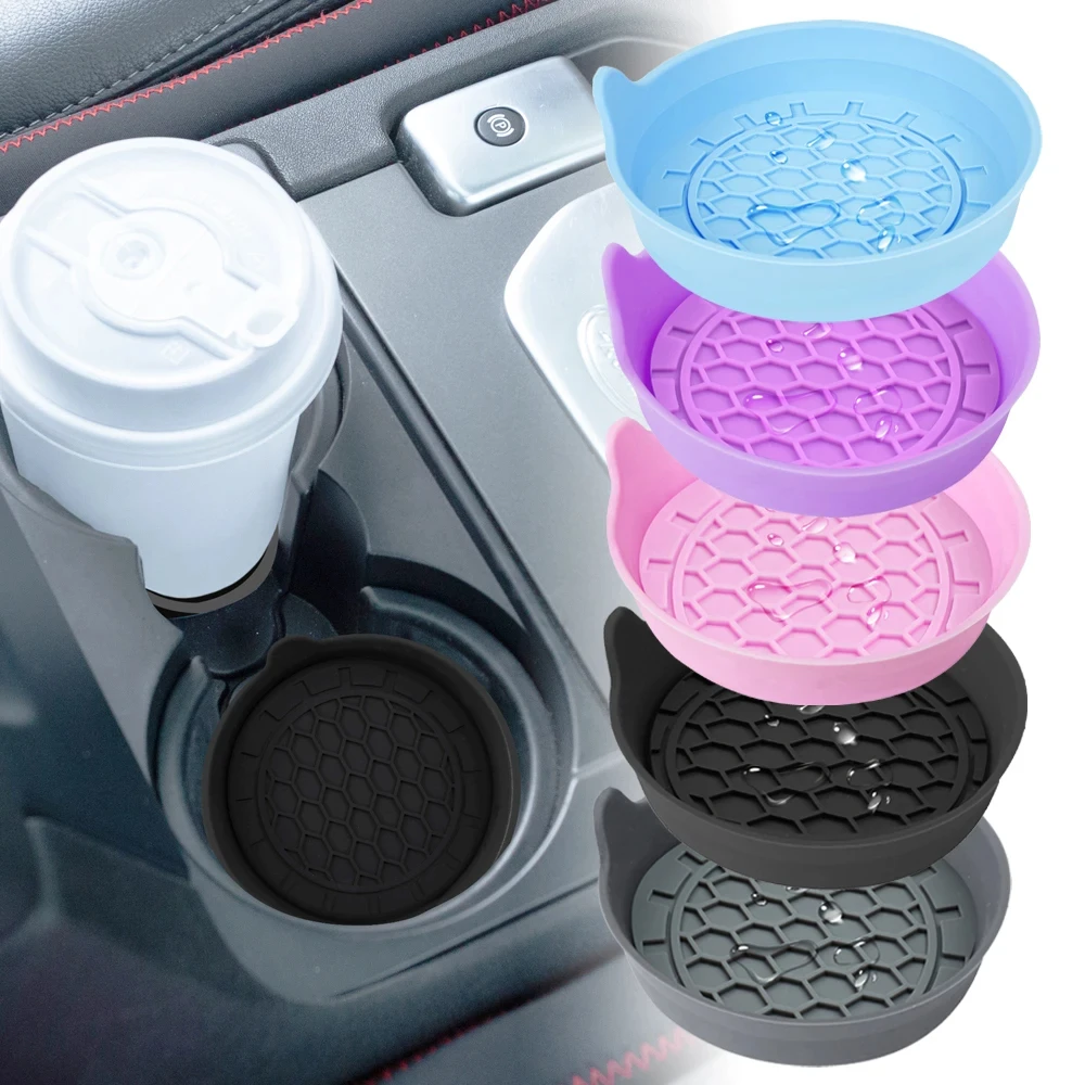 Cup Holder Coasters Car Waterproof Non-Slip Sift-Proof Spill Saucer 2PCS