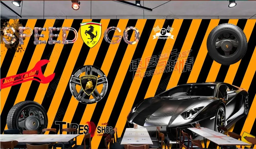 

3d photo wallpapers customised mural European and American retro car club bar KTV home decor living room wallpaper for walls 3d