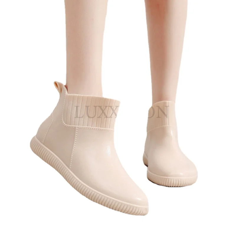 

Новинка, повседневная женская обувь, модные низкие женские резиновые сапоги, Нескользящие износостойкие уличные водонепроницаемые сапоги