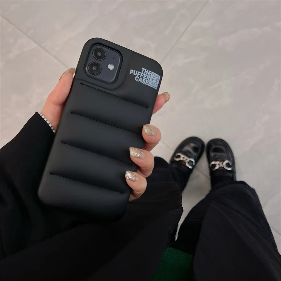 case iphone 12 pro max Trend New Color System Down Jacket The Puffer Case for iPhone 13 12 Mini 11 Pro Max X XS XR 8 7 Plus SE 2020 Soft Silicone Cover case iphone 12 pro max