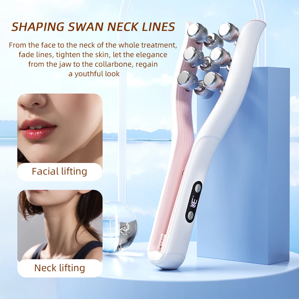 Electric Face&Body Slimming Roller V-shape Massager Skin Lifting Rolling Slimmer Anti-Cellulite Double Chin Fat Remove Roller