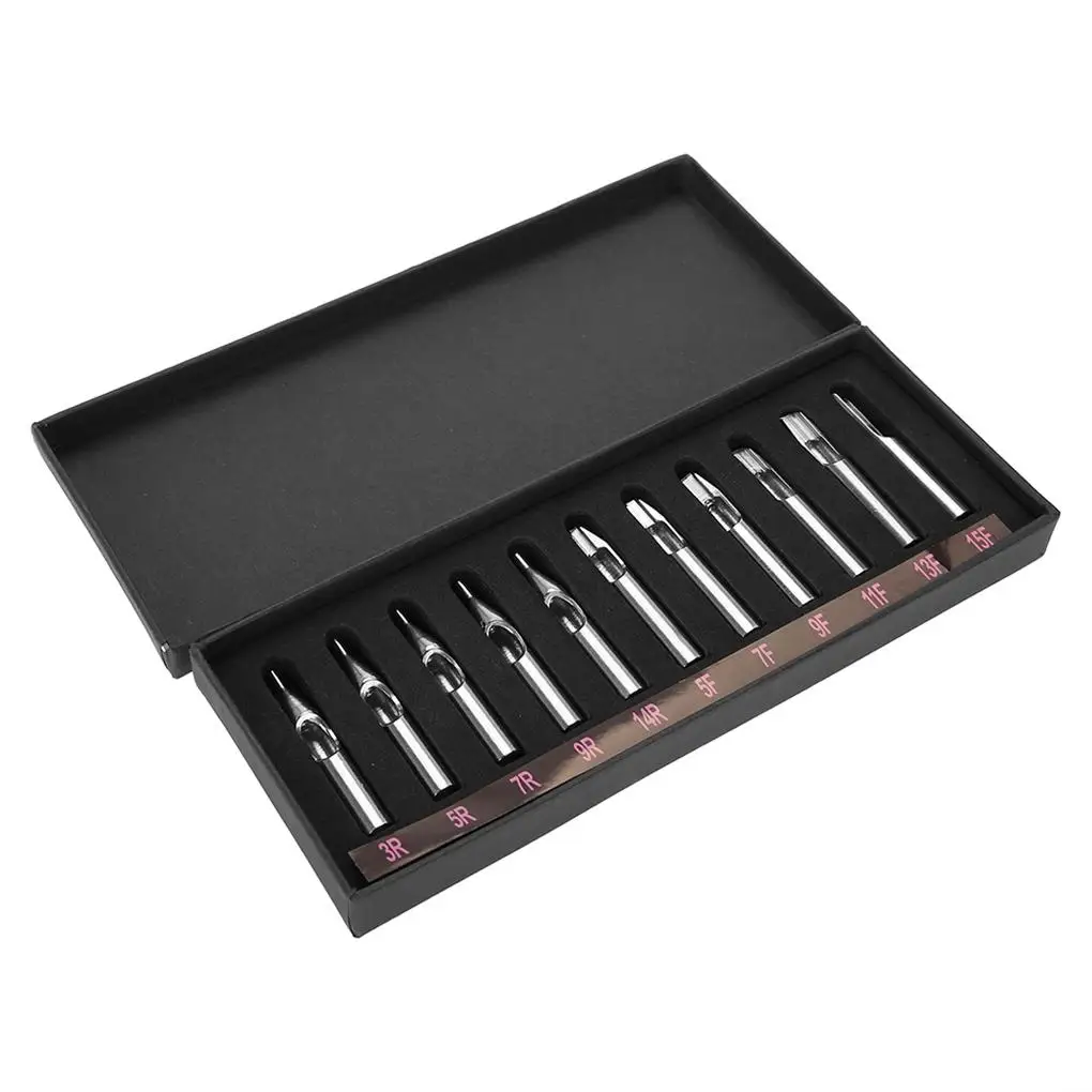11 Pieces Tattoos Tips Skin Art Nozzle Convenience Fine Workmanship Makeup Supplies Workshop Accessories Skins Needle Tips Kit tattoo microblading needles disposable tattoo tips