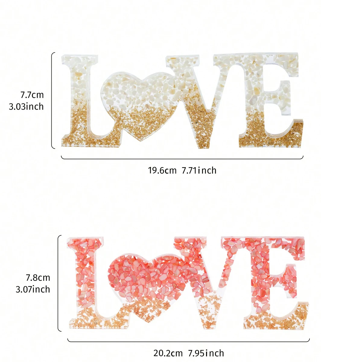 1pc, 7.7*3/7.9*.3 inch resin material creative LOVE letter ornaments, modern creative design decorative crafts