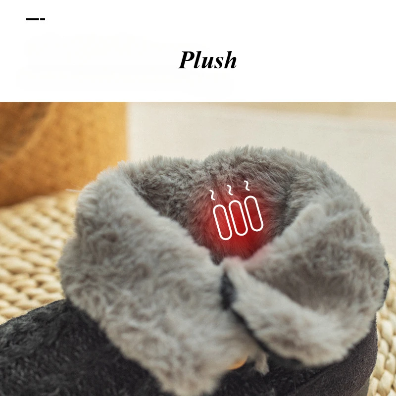 Warm Winter Booties for Women Men Slipper Booties Plush Indoor Outdoor 6