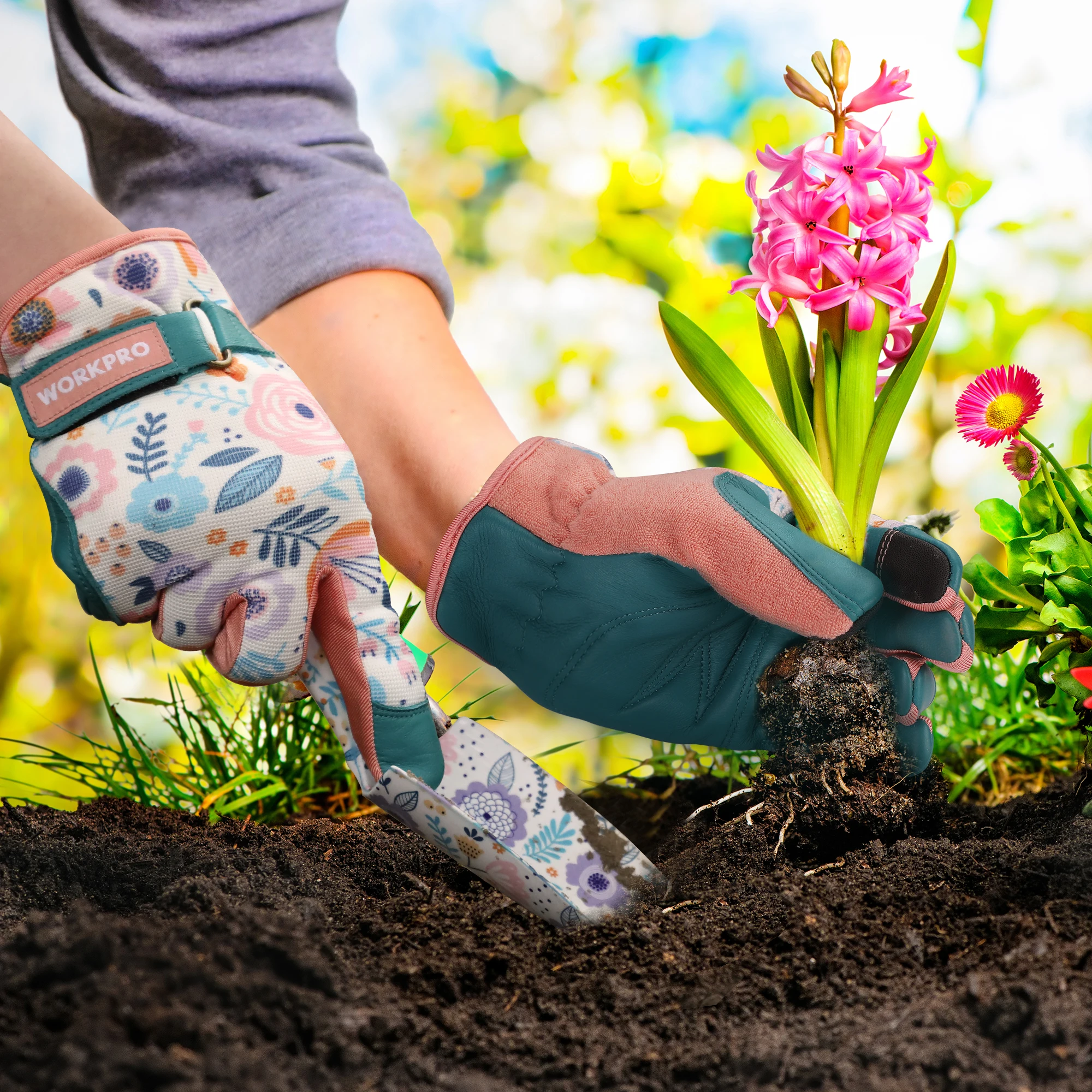 WORKPRO Garden Gloves for Weeding Working Digging Planting Gardening Gloves for light duty Breathable Touchscreen