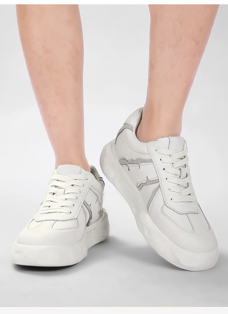 6CM Aufzugsschuhe für Herren, echtes Leder, modischer Aufzug, Sport, bequem, atmungsaktiv, klobige, superdicke Plateau-Turnschuhe – Detail 22
