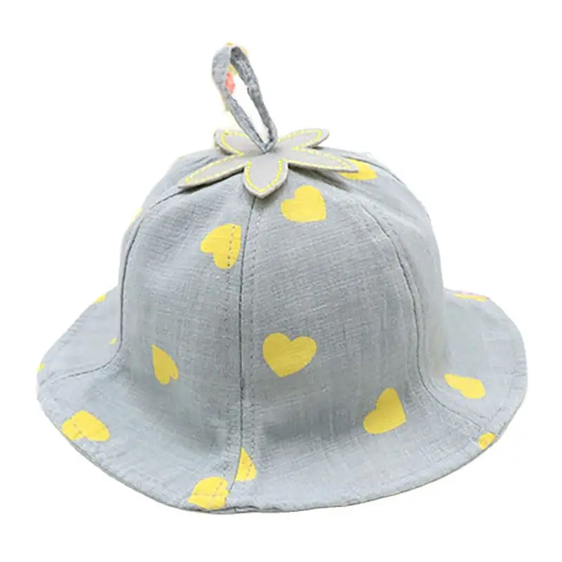 Spring Autumn 4 Colors Outdoor Bucket Hats Cotton Cap Hat for BABI GIRL Lovely Print Headwear Kids Accessories 6-24M