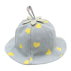 Spring Autumn 4 Colors Outdoor Bucket Hats Cotton Cap Hat for BABI GIRL Lovely Print Headwear Kids Accessories 6-24M