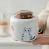 Three-dimensional Painted Ceramic Tea Cans Cute Cat Alloy Sealed Storage Jar Candy Coffee Storage Box Decoration Jar Home Decor 4
