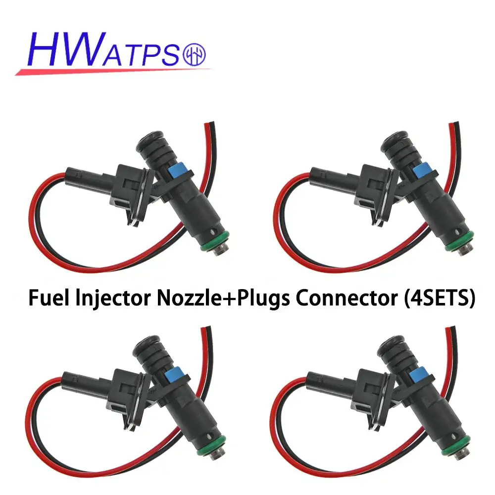 

HWATPS высококачественный 4 шт. топливный инжектор фоторазъем 5WY-2823A для Kia Pirde 1.3L 1.4L L4 5WY2823A G327B04575 90-11