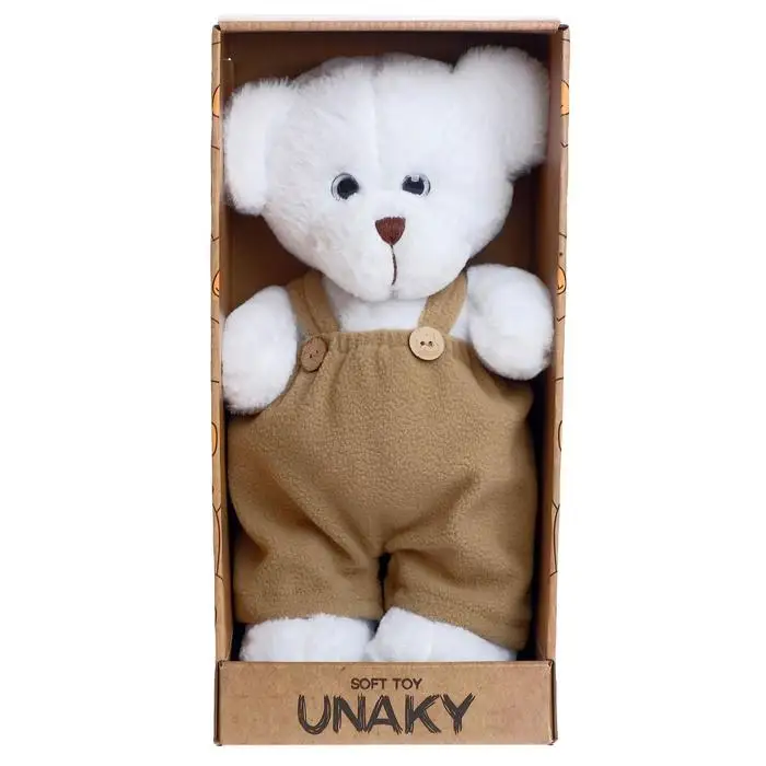 Мягкая игрушка Медведица Сильва во флисовом комбинезоне хаки Unaky Soft Toy |