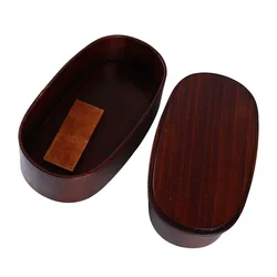 Japanese Style Wooden Bento Lunch Box - Portable Picnic Food Container - As pic (Brown double layer)