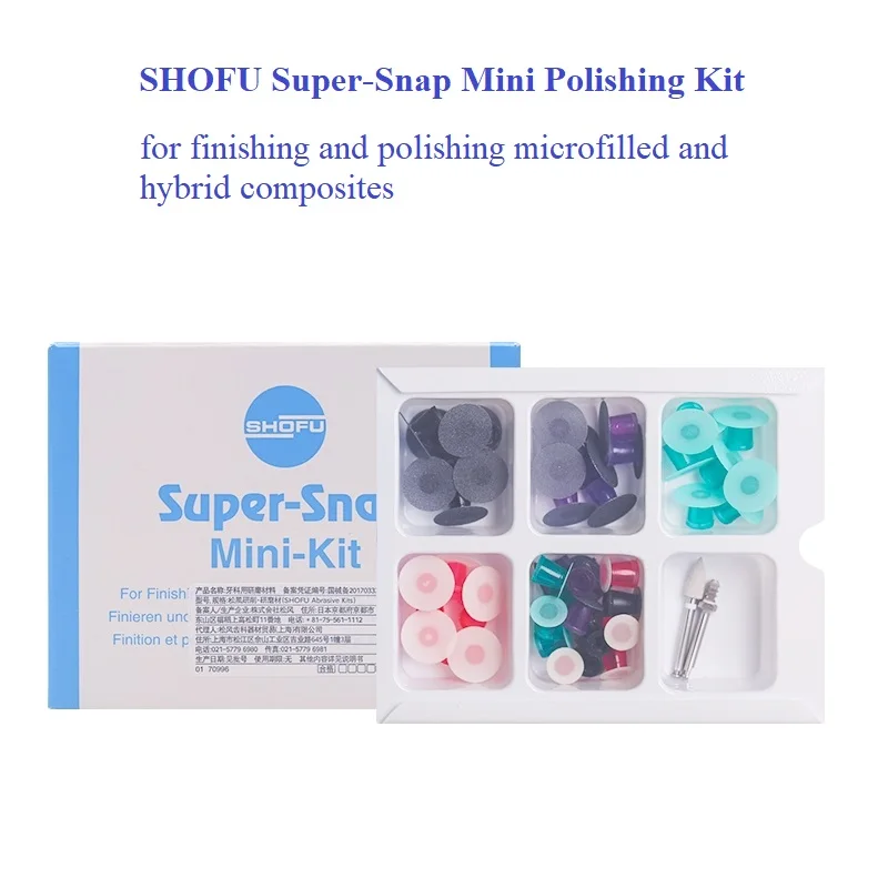 Highly Flexible SHOFU SuperSnap Rainbow Mini Polishing Kit Dental