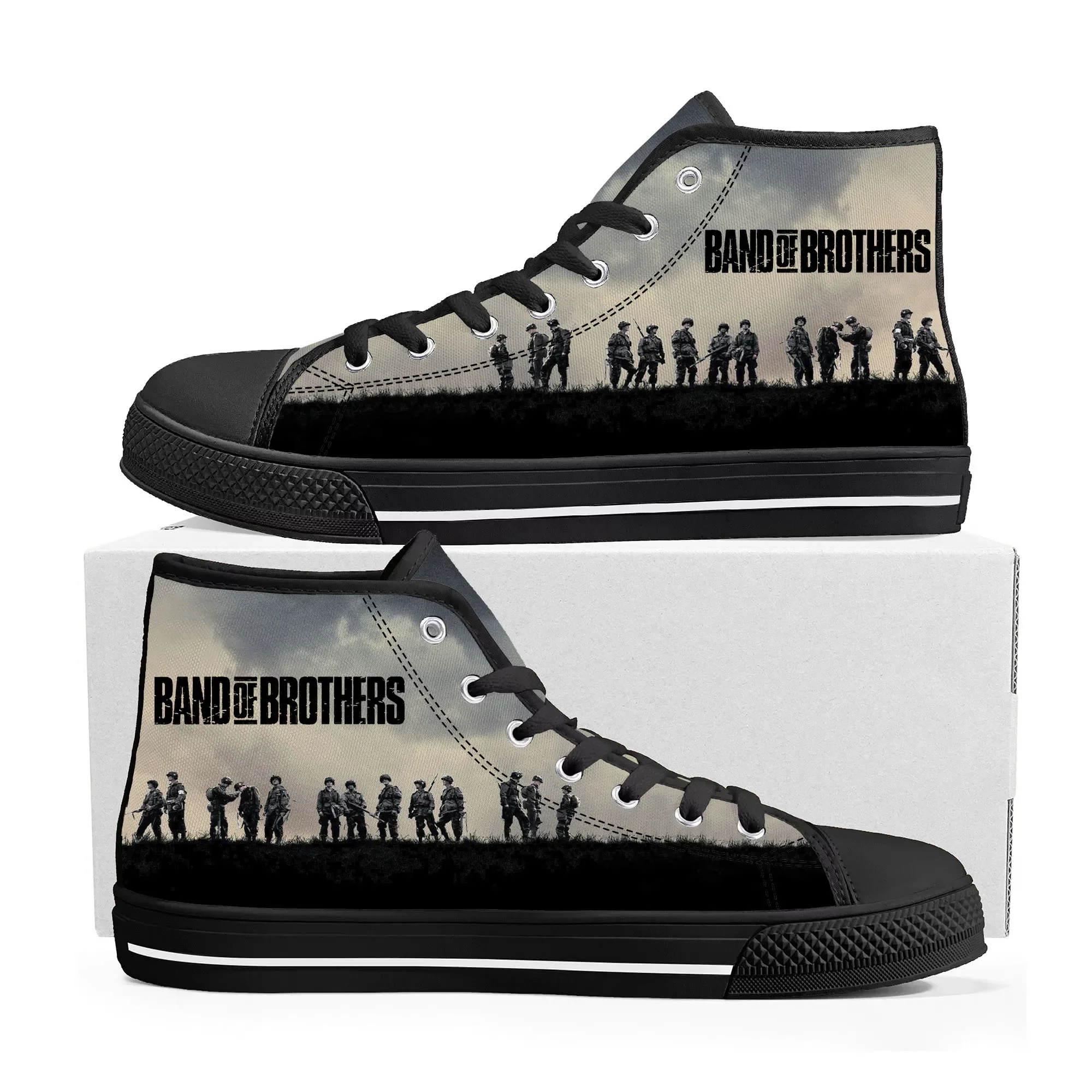 Band of Brothers High Top Sneakers Mens Womens Teenager Easy Company High Quality Canvas Sneaker Casual shoe Custom Made Shoes