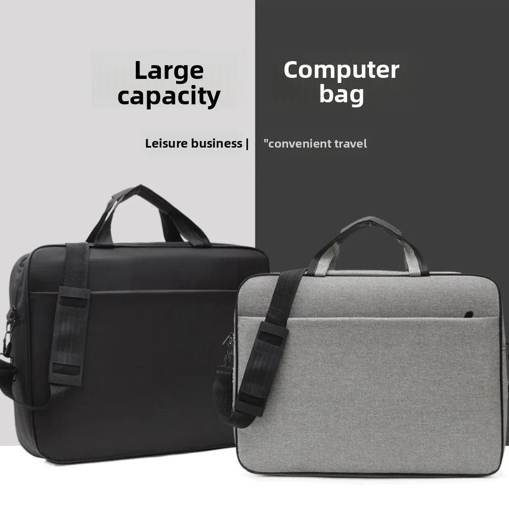 15.6/17 Inch Business Laptop Bag with Handle Briefcase Portable Laptop Bags Solid Color Shoulder Strap Laptop Shoulder Bag - 4