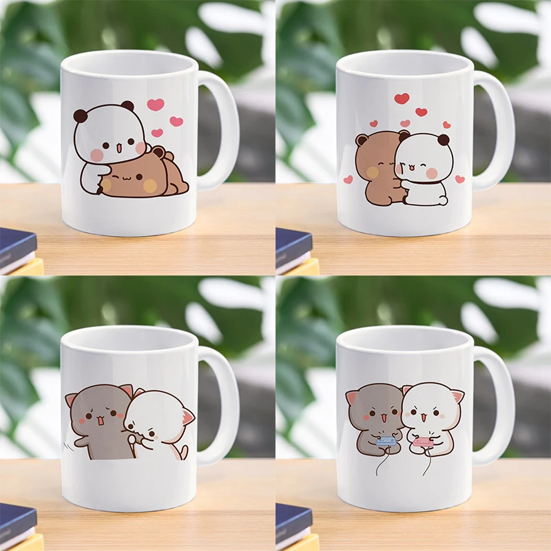 

Panda Bear Bubu Dudu Coffee Milk Cup Cups and Mugs Free Shipping Thermo Coffee Cup to Carry Mug Ceramic and Pottery Drinkware