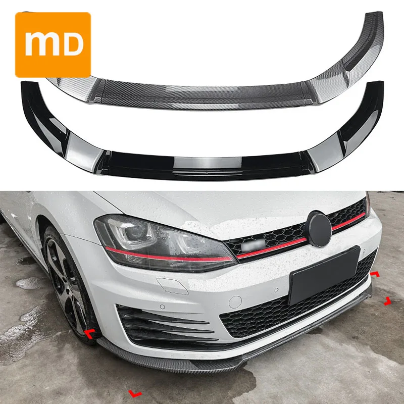 

Gloss Black Front Bumper Lip Diffuser Spoiler Splitter Body Kit Guards For Volkswagen Golf 7 High 7 Golf MK7 GTI R Rline